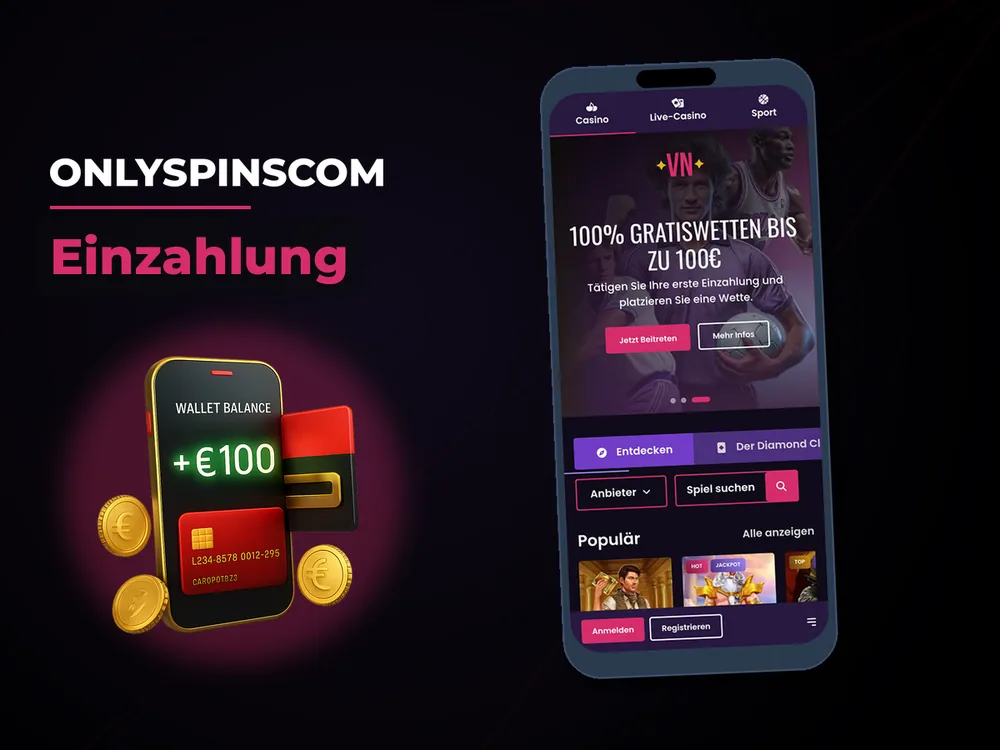 Onlyspinscom - Einzahlung