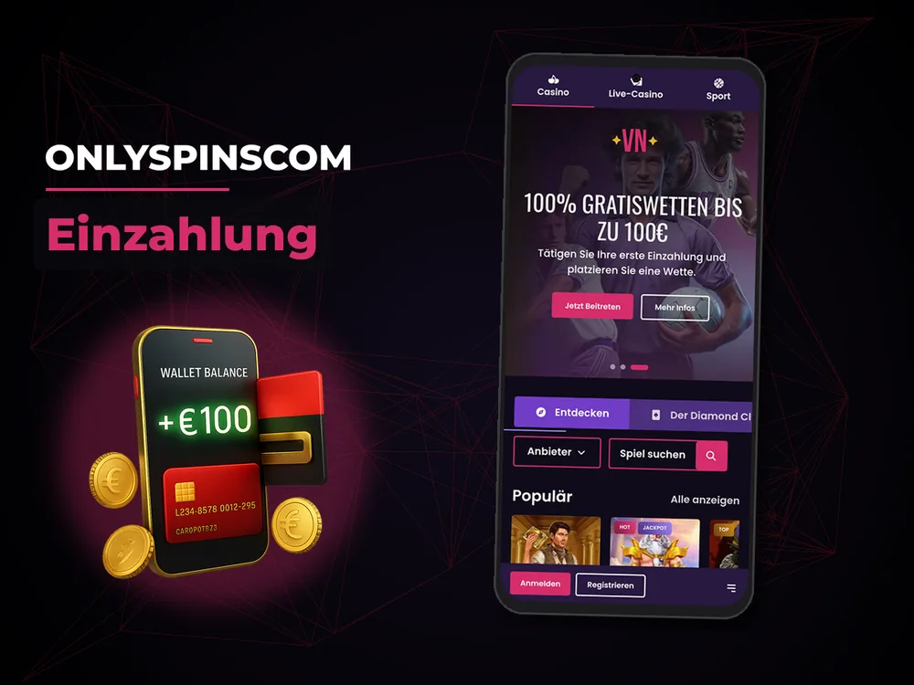 Onlyspinscom - Einzahlung