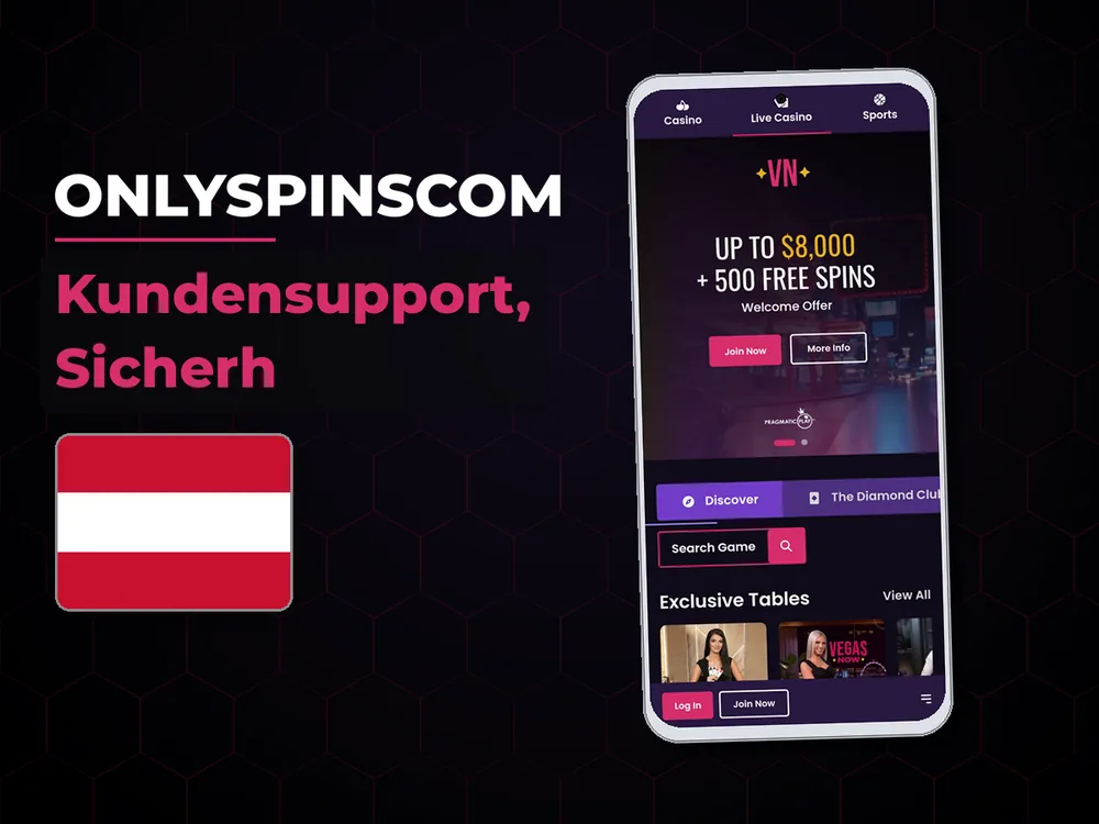 Onlyspinscom - Kundensupport, Sicherh